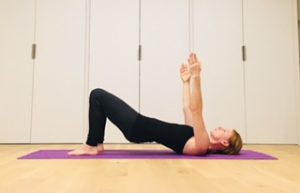 pelvic lift with arms in the air